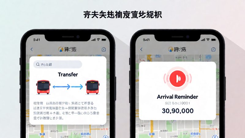高德地图公交查询:换乘怎么查、到站提醒怎么用 示意图